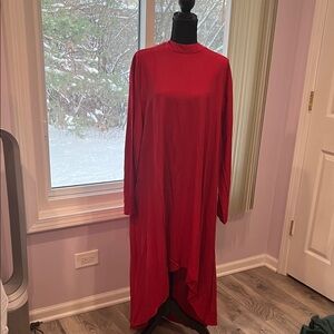 Elegant Red Long Sleeve Dress